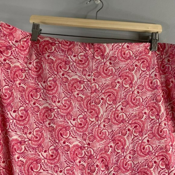 J. Crew Womens Flare Slip Skirt Mermaid Satin Swirl Pink Midi Pull On 2X - Picture 3 of 10